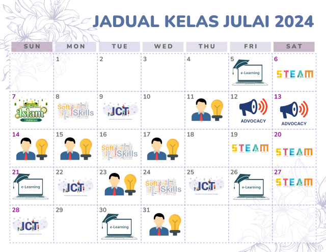 jadual kelas julai 2024